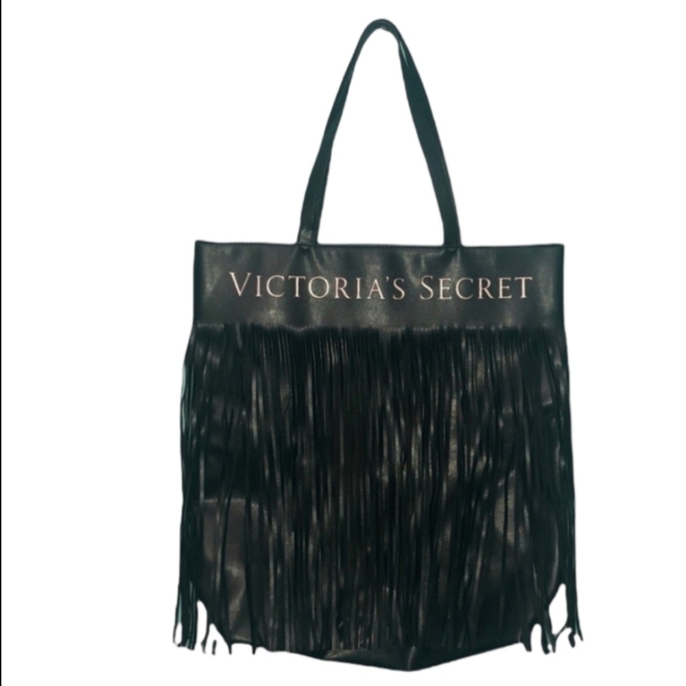 Victoria's Secret Black Fringe Tote Bag